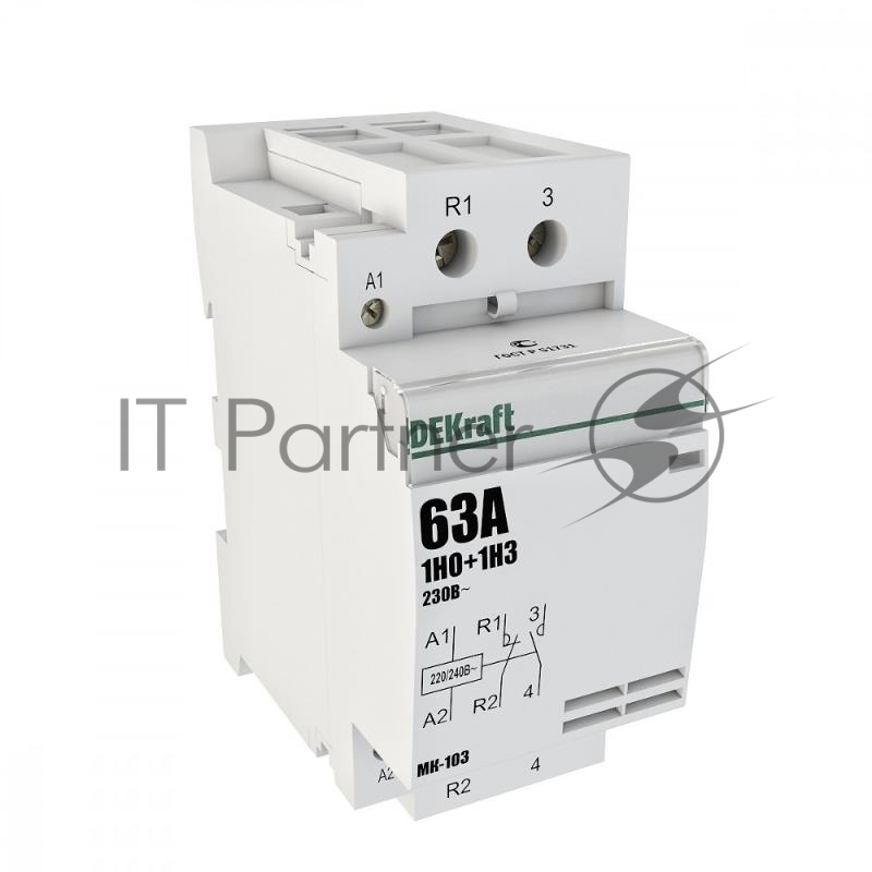 Контактор модульный 1НО+1НЗ 63А 230В МК-103 18086DEK DEKraft