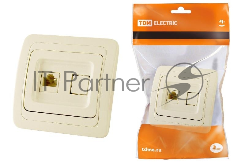 Розетка компьютерная RJ-45 сл. кость "Валдай" SQ1804-0113 TDM