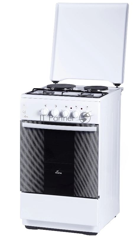 Плита комбинированная Flama RK 2211 белый, конфорок 4 шт, духовка 50 л, 50 см x 85 см x 60 см