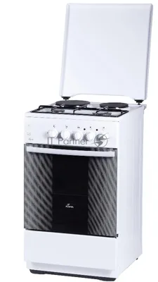 Плита комбинированная Flama RK 2211 белый, конфорок 4 шт, духовка 50 л, 50 см x 85 см x 60 см