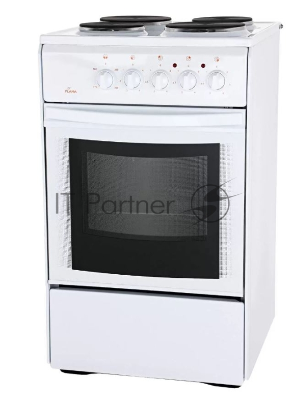 Плита электрическая Flama AE 1403 W белый, конфорок 4 шт, духовка 50 л, 50 см x 85 см x 60 см
