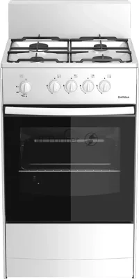Плита газовая Darina S GM 441 001 W белый/черный, конфорок 4 шт, духовка 50 л, 50 см x 85 см x 51 см