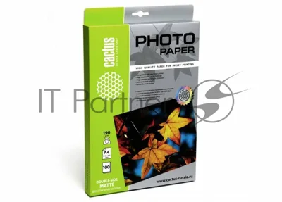 Фотобумага Cactus CS-MA4190100DS матовая двусторонняя A4 190 г/м2 100 листов
