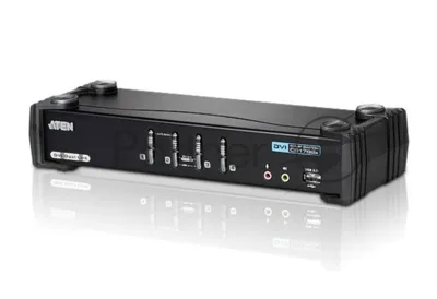 Переключатель KVM ATEN CS1784A-AT-G KVM+Audio+USB 2.0, 1 user USB+DVI => 4 cpu USB+DVI, со шнурами USB 4х1.8м., 2560x1600 60Hz DVI-D Dual Link/2048x