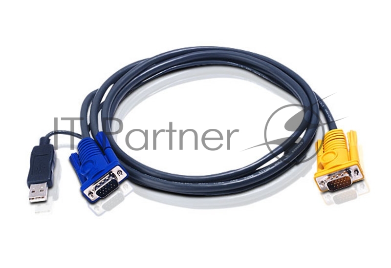 Переключатель ATEN 2L-5202UP Шнур, монитор+клавиатура+мышь Intelligent CABLE HD15M/USBAM 1.8M