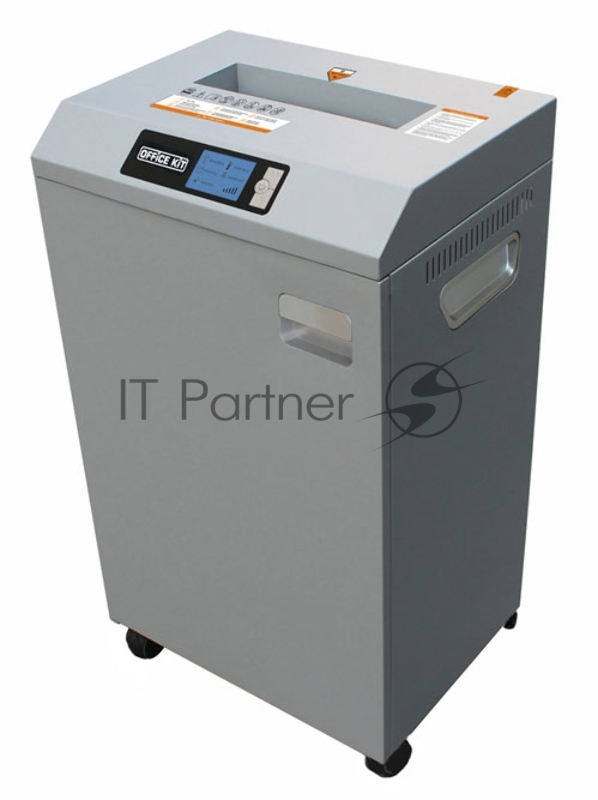Шредер Office Kit S850 3.9х25 (секр.P-4)/фрагменты/28лист./85лтр./скрепки/скобы/пл.карты/CD