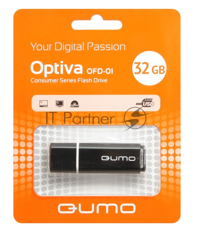 Флешка USB 2.0 QUMO 32Gb Optiva 01 черный