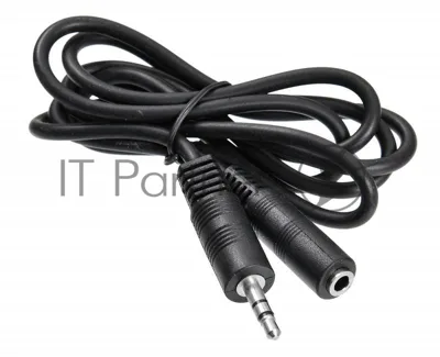 Кабель-удлинитель аудио Buro BAAC003-1 Jack 3.5 (m)/Jack 3.5 (f) 1м. черный
