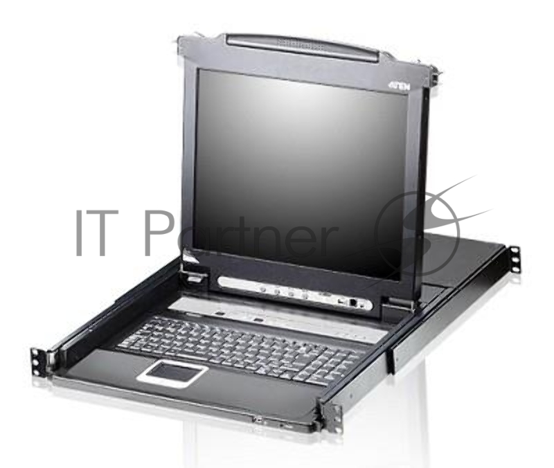 Переключатель KVM ATEN LCD 17" => 8 cpu PS2/USB+VGA, с KVM-шнурами PS2 1х1.8м.;USB 1x1.8м., 1280x1024, 1U 19", исп.спец.шнуры (CL5708M-AT-RG)