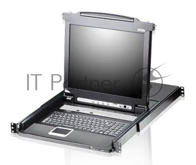 Переключатель KVM ATEN LCD 17" => 8 cpu PS2/USB+VGA, с KVM-шнурами PS2 1х1.8м.;USB 1x1.8м., 1280x1024, 1U 19", исп.спец.шнуры (CL5708M-AT-RG)