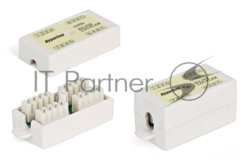 Проходной адаптер (coupler) Hyperline CA-IDC-C5e-WH Dual IDC (110&Krone), категория 5e, 4 пары