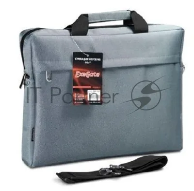 Сумка для ноутбука ExeGate EX205136RUS Start S15 Grey, серая, полиэстер, для ноутбуков до 15.6"