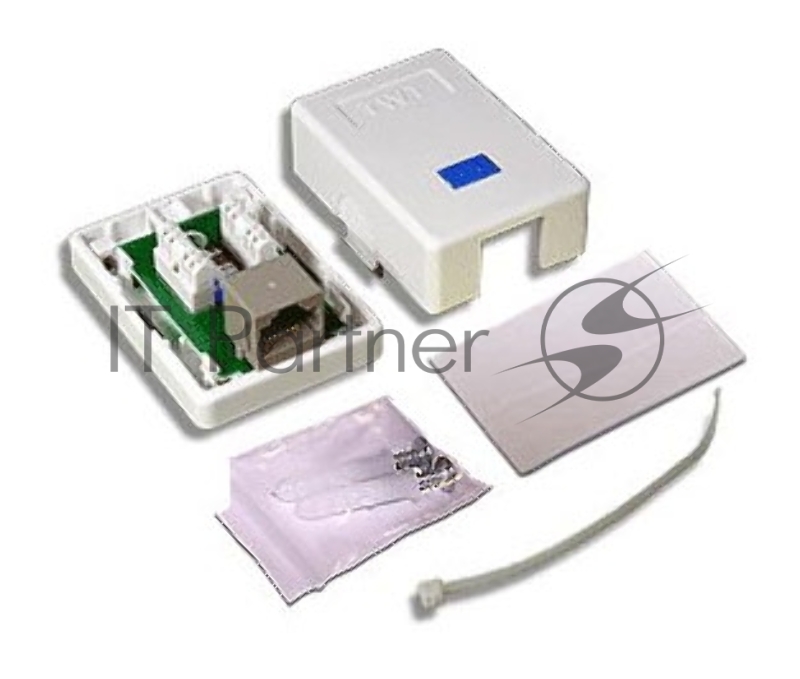 Розетка TWT (TWT-SM1-45-WH) настенная 1 порт RJ-45 категории 5е. UTP. белая