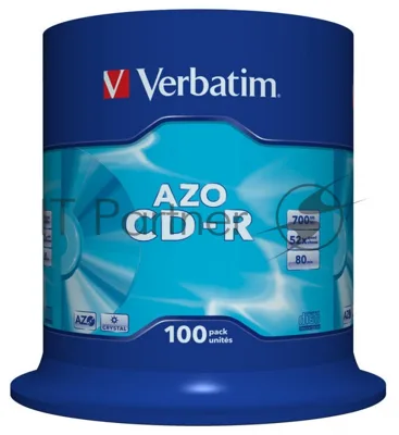 Диск CD-R Verbatim 700Mb 52x 100 шт., DataLife+ Cake Box Pastel Color (43430)