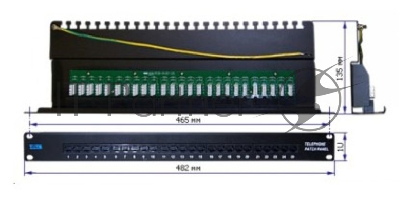 Патч-панель Lanmaster TWT-PP25TEL45 19" 1U 25xRJ-12 UTP