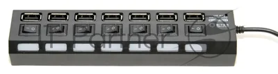 USB-концентратор USB 5bites HB27-203PBK 7*USB2.0 / БП 5В-2А / 1M / черный