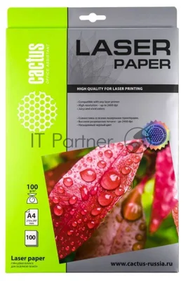 Фотобумага Cactus CS-LPA4100100 A4/100г/м2/100л./белый глянцевое для лазерной печати