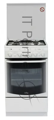 Плита комбинированная De Luxe 5040.20ГЭ (КР) ЧР белый, конфорок 4 шт, духовка 43 л, электроподжиг, 50 см x 85 см x 50 см