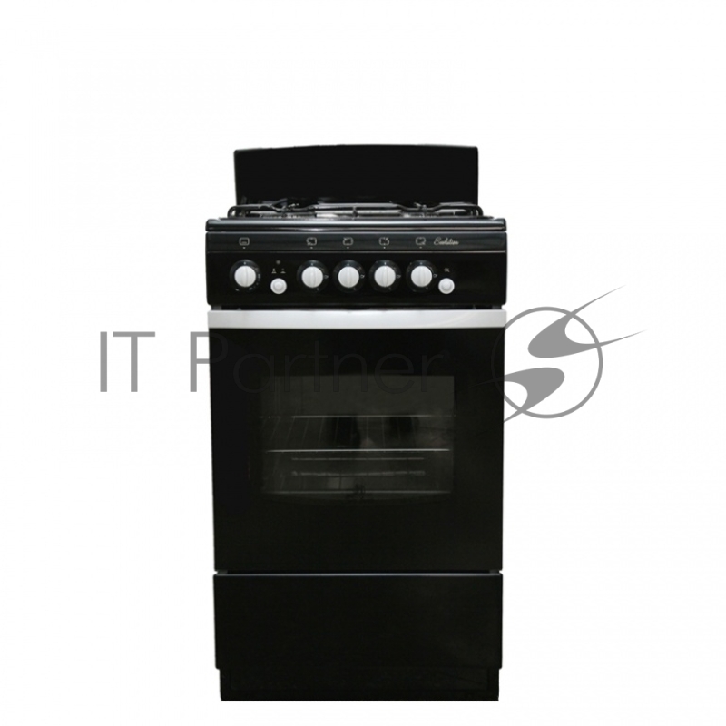 Плита газовая De Luxe 5040.36Г (КР) черный, конфорок 4 шт, духовка 43 л, 50 см x 85 см x 50 см