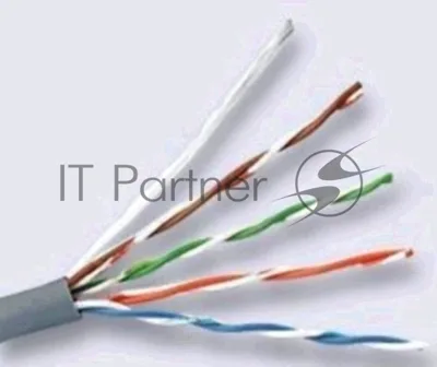 Кабель сетевой HQ Solid Cu 4 pair 0.42мм cat5E 305м серый (43648)