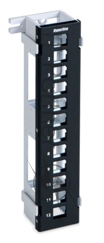 Модульная настенная патч-панель на 12 портов Hyperline PPWBL-12 для модулей Keystone Jack, с подставкой