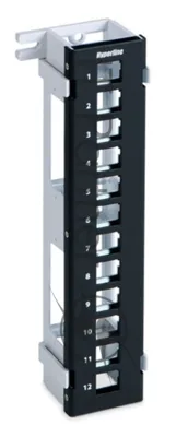 Модульная настенная патч-панель на 12 портов Hyperline PPWBL-12 для модулей Keystone Jack, с подставкой