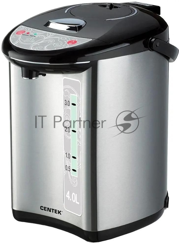 Термопот Centek CT-1082 (сталь) 4.0л, 750 Вт, 3 способа подачи воды, двойная защита от перегрева