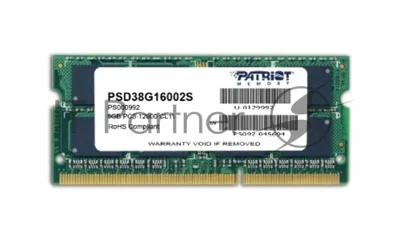 Оперативная память Patriot, DDR3, 8GB (1x8 GB), 1600 MHz, CL11, SO-DIMM