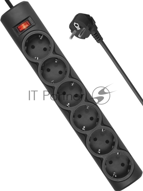 Сетевой фильтр Defender DFS 153 3 м, черный, 6 розеток