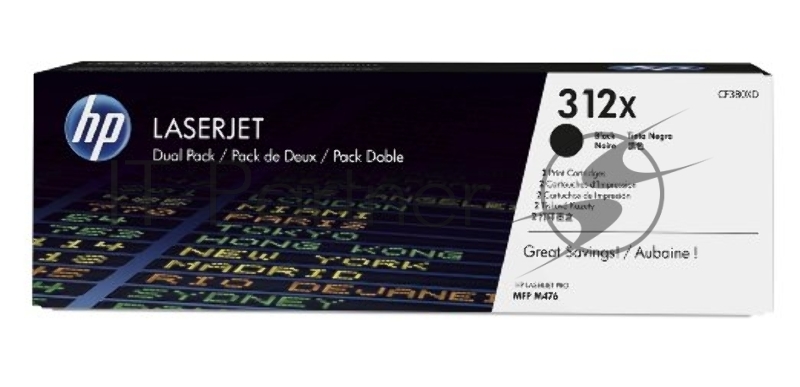 Картридж лазерный двойная упаковка Hewlett-Packard HP 312A CF380XD черный для LaserJet Pro M476dn, M476dw, M476nw 4400 стр.