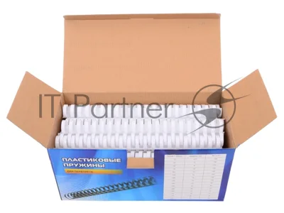 Пружины для переплета пластиковые Office Kit / ? 25 мм / 220 листов A4 / 50 шт в упаковке / белый.