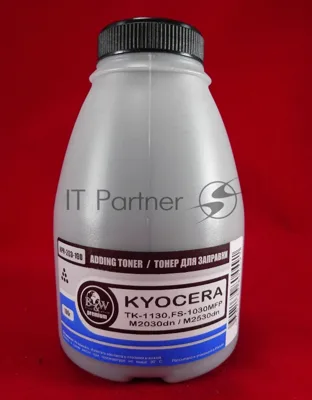 Тонер Kyocera TK-1130, FS-1030MFP/1130MFP, M2030dn/M2530dn (фл. 190г) B&W Premium (Tomoegawa) фас Россия
