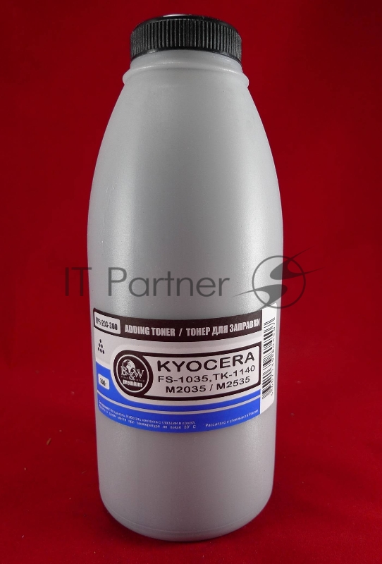 Тонер Kyocera TK-1140, FS-1035/1135MFP, M2035/M2535 (фл. 300г) B&W Premium (Tomoegawa) фас Россия