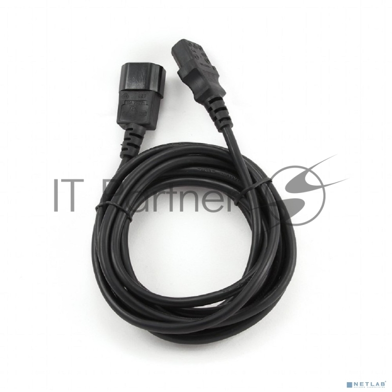 Кабель питания сист.блок-монитор Cablexpert PC-189-VDE-5M, 5м, C13-C14, VDE, 10А, Сечение провода: 0,75 мм2, черный, с заземлением