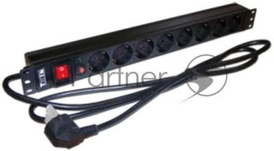 Блок розеток 19" 8 шт., 16A 250V, шнур питания 1.8 м