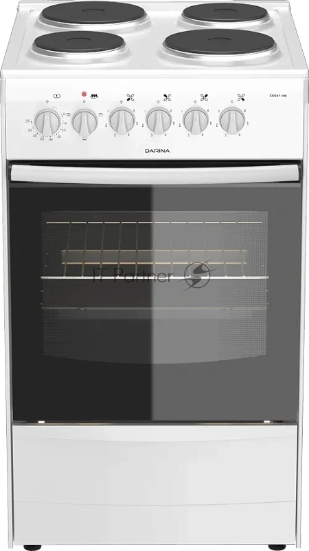 Плита электрическая Darina 1B EM 341 406 W белый/черный, конфорок 4 шт, духовка 50 л, 50 см x 85 см x 56 см