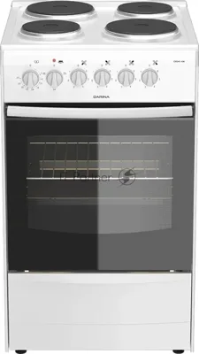 Плита электрическая Darina 1B EM 341 406 W белый/черный, конфорок 4 шт, духовка 50 л, 50 см x 85 см x 56 см