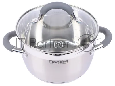 Кастрюля Rondell RDS-023 с\кр 18 см, (2,3л) Flamme (нерж.сталь 18/10,ручки из нерж.стали со вставкой силикон)