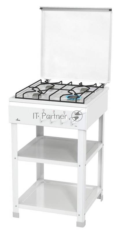 Плита газовая Flama AVG 1401 W белый,крышка