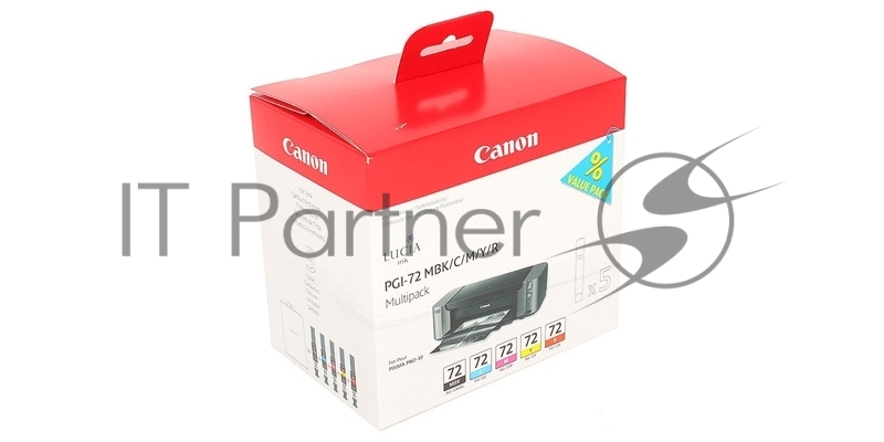Картридж струйный CANON PGI-72 MBK/C/M/Y/R MULTIPACK (1640 стр. 13 мл) для CANON PRO-10