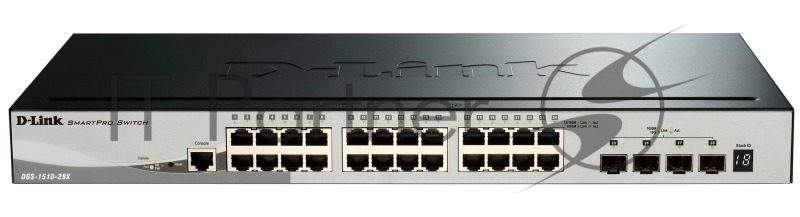 Коммутатор D-Link DGS-1510-28X/A1A, 24×1 Гбит/с + 4×10 Гбит/с SFP+, управляемый