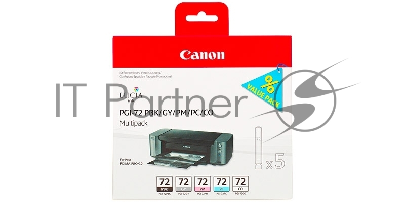 Картридж струйный Canon PGI-72 PBK/GY/PM/PC/CO Multi Pack (510 стр. 5 шт по 14 мл) для Canon PIXMA PRO-10, PRO-10S