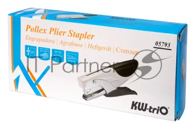 Плиер Kw-Trio 5793 Pollex 24/6 26/6 26/8 (25 листов) серый/черный, 210 скоб, металл/пластик