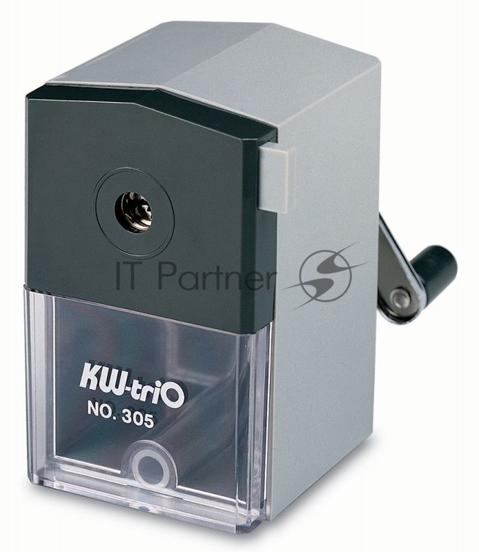 Точилка для карандашей механическая Kw-Trio 305A, 1 отверстие, 8мм пластик, ассорти