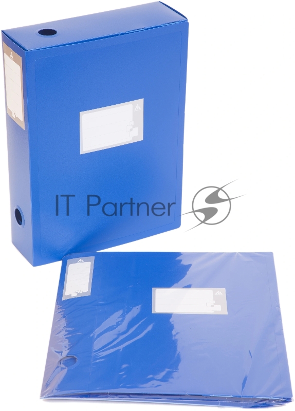 Короб архивный вырубная застежка Бюрократ -BA100/08BLUE, пластик, 0.8мм, корешок 100мм, 330х245мм, синий