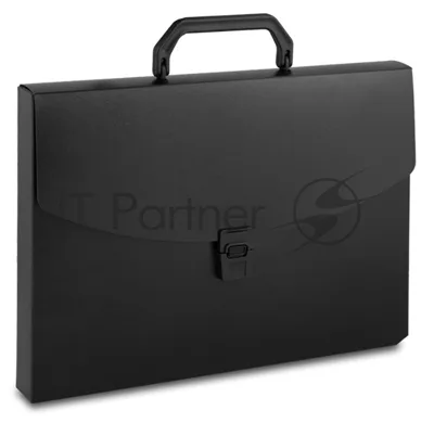 Папка-портфель Бюрократ -BPP01BLCK 1 отделение, A4, пластик, 0.7мм, черный