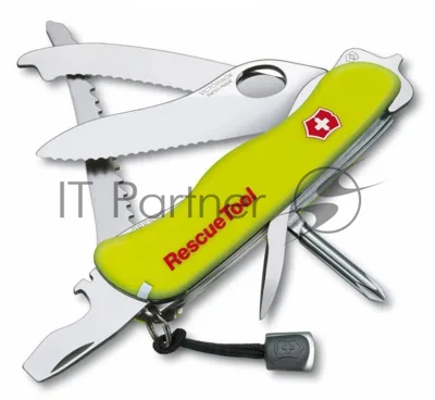 Нож перочинный Victorinox RescueTool One Hand (0.8623.MWN) 111мм 12функций салатовый карт.коробка