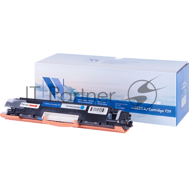 Картридж лазерный NVPrint совместимый HP CE311A/Canon729 Cyan для LJ Color CP1025 (1000k)