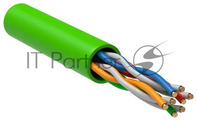 Кабель связи витая пара U/UTP, кат.5E, 4 пары 24AWG solid, 305м, LSZH, зеленый Кабель связи витая пара U/UTP, кат.5E, 4 пары 24AWG solid, 305м, LSZH, зеленый
