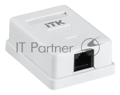 Настенная информационная розетка RJ45 8P8C, кат.5Е, UTP, 1-порт, белая 